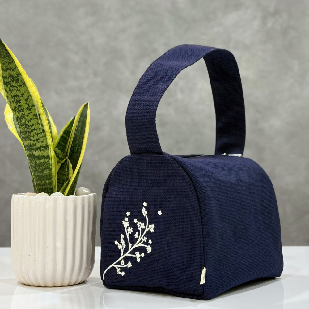 Floral Embroidered Lunch Bag